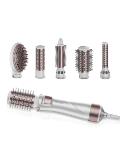Cecotec 03446 Utensilio de peinado Herramienta de peinado con múltiples accesorios Caliente Gris, Oro rosado 1000 W 1,8 m