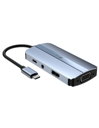 Leotec LEDS04 base para portátil y replicador de puertos Acoplamiento USB 3.2 Gen 1 (3.1 Gen 1) Type-C Gris
