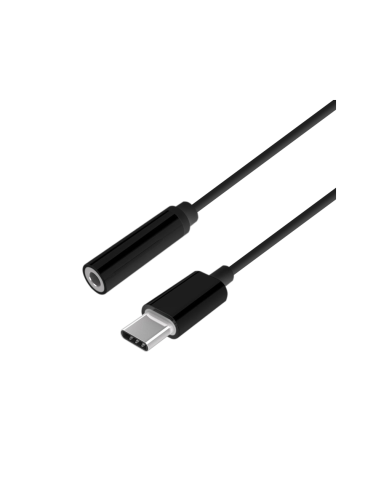 AISENS Conversor USB-C a audio estilo Apple, USB-C/M-Jack 3.5/H, Negro, 15 cm
