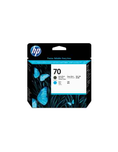 HP Cabezal de impresión 70 negro mate y cian