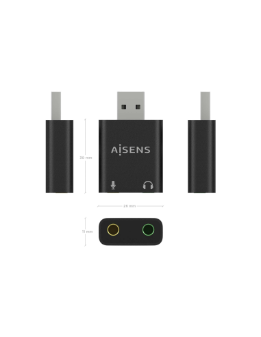 AISENS A106-0768 cambiador de género para cable 2x 3.5 mm