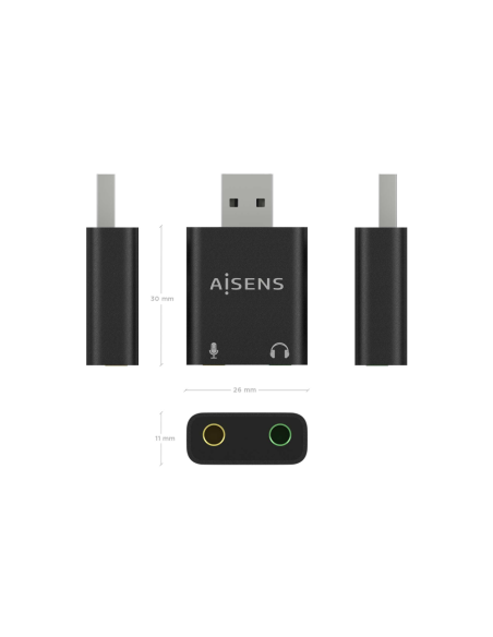 AISENS A106-0768 cambiador de género para cable 2x 3.5 mm