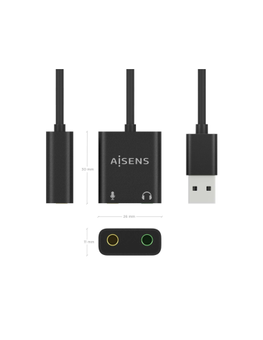 AISENS A106-0769 cambiador de género para cable 2x 3.5 mm