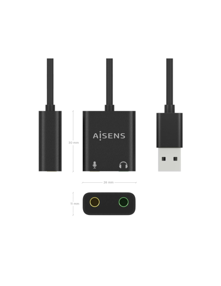 AISENS A106-0769 cambiador de género para cable 2x 3.5 mm