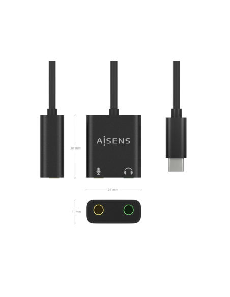 AISENS A109-0767 cambiador de género para cable 2x 3.5 mm