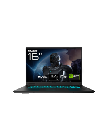 GIGABYTE GAMING A16 Portátil – 16", 165Hz WUXGA, Ryzen 7 260, RTX 5070, 32GB DDR5 5200MHz, SSD Gen4 de 1TB, DOS, Garantía de 2 a