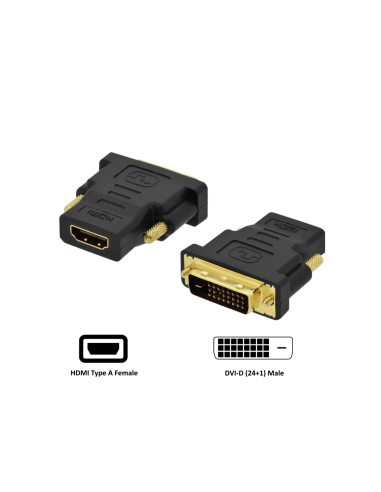 Ewent EC1371 cambiador de género para cable DVI-D 24+1 HDMI Negro