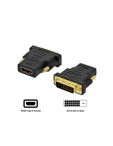 Ewent EC1371 cambiador de género para cable DVI-D 24+1 HDMI Negro