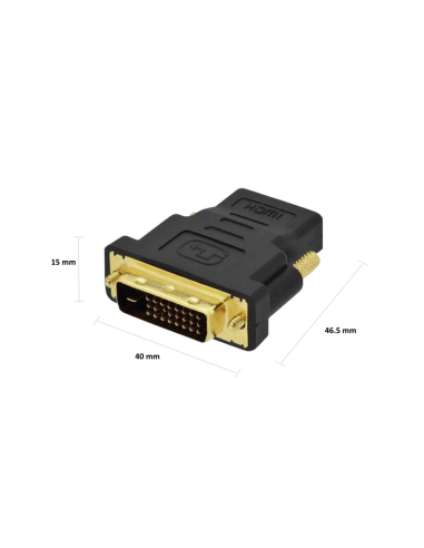 Ewent EC1371 cambiador de género para cable DVI-D 24+1 HDMI Negro