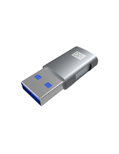 AISENS Mini Adaptador USB 3.2 GEN2 10G 3A, Tipo USB-C/H-A/M, Gris
