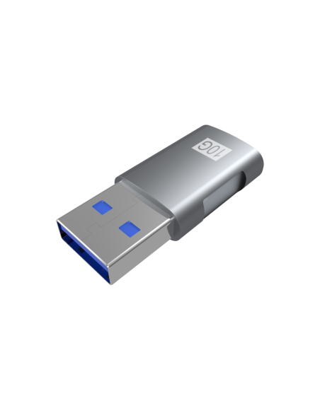 AISENS Mini Adaptador USB 3.2 GEN2 10G 3A, Tipo USB-C/H-A/M, Gris