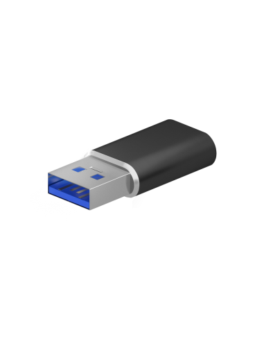 AISENS Mini Adaptador USB 3.2 Gen2 / USB 2.0 3A, Tipo USB-C/H-A/M, Negro