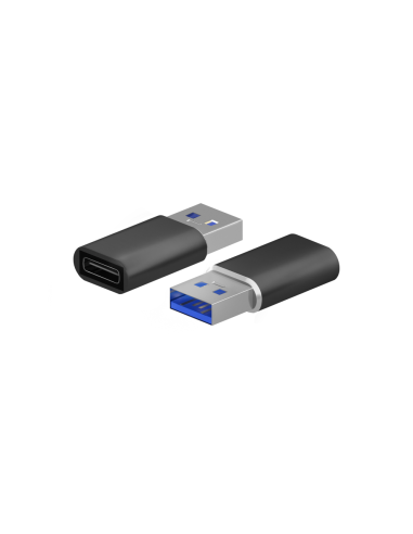 AISENS Mini Adaptador USB 3.2 Gen2 / USB 2.0 3A, Tipo USB-C/H-A/M, Negro