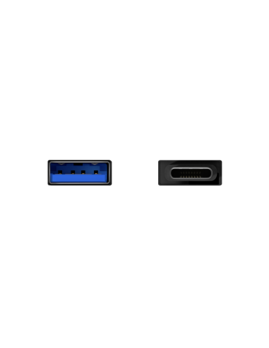 AISENS Mini Adaptador Aluminio USB 3.2 Gen1 3A, Tipo USB-C/M-A/H, Negro