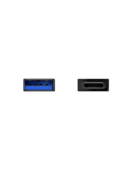 AISENS Mini Adaptador Aluminio USB 3.2 Gen1 3A, Tipo USB-C/M-A/H, Negro