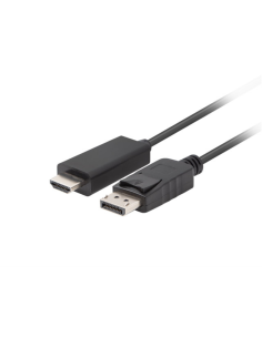 Lanberg CA-DPHD-11CC-0018-BK cambiador de género para cable DisplayPort HDMI Negro