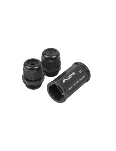 Lanberg AD-RJ45-OS6-IP67 cambiador de género para cable RJ-45 Negro