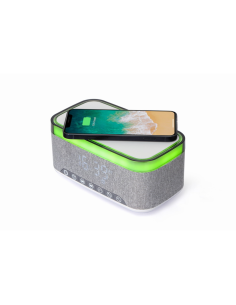 Gembird DAC-SPKBT-QC15-GR despertador Reloj despertador digital Gris, Blanco