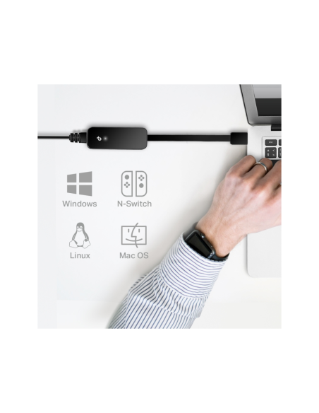 TP-Link UE306 base para portátil y replicador de puertos Negro