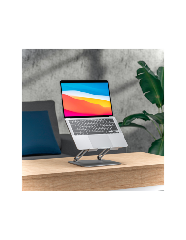 AISENS Soporte de Sobremesa XL 10-17 Ajustable para Portatil / Tablet, Plata