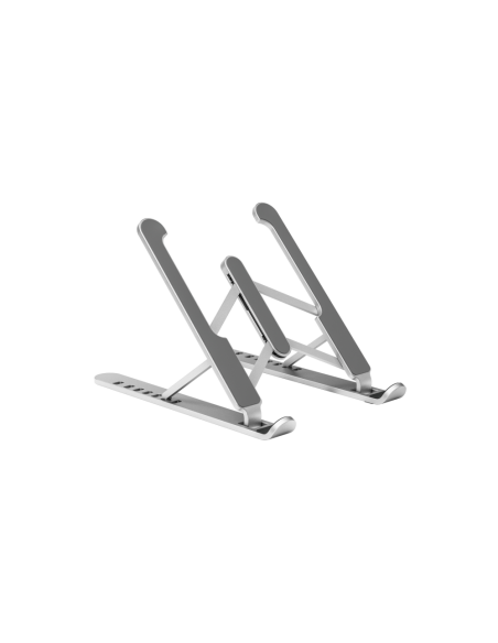 AISENS Soporte De Sobremesa Ajustable Para Portatil / Tablet, Plata