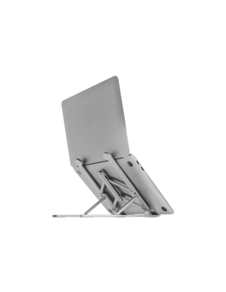 AISENS Soporte De Sobremesa Ajustable Para Portatil / Tablet, Plata