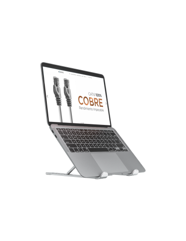 AISENS Soporte De Sobremesa Ajustable Para Portatil / Tablet, Plata