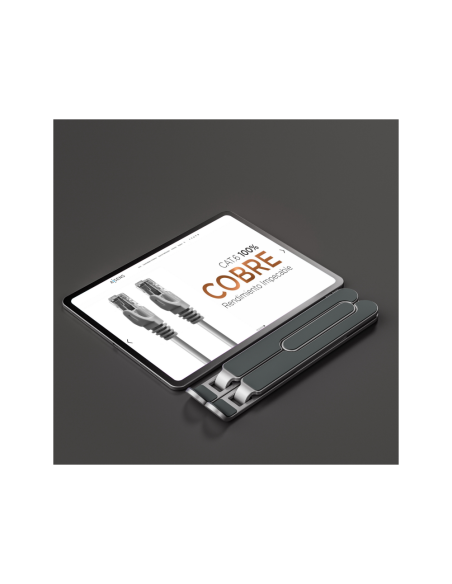 AISENS Soporte De Sobremesa Ajustable Para Portatil / Tablet, Plata