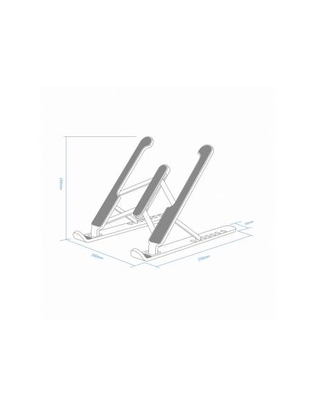 AISENS Soporte De Sobremesa Ajustable Para Portatil / Tablet, Plata