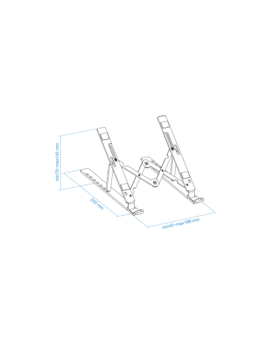 TooQ TQLRS0033-AL soporte para ordenador portátil Soporte para ordenador portátil y tableta Plata 38,1 cm (15")