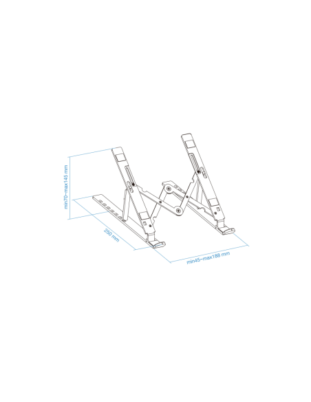 TooQ TQLRS0033-AL soporte para ordenador portátil Soporte para ordenador portátil y tableta Plata 38,1 cm (15")