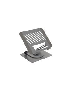TooQ Soporte Elevador con rotación 360° y ajustable, para dispositivos de 11”-17”, Color Gris Oscuro