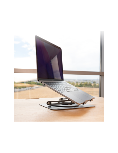 TooQ Soporte Elevador con rotación 360° y ajustable, para dispositivos de 11”-17”, Color Gris Oscuro