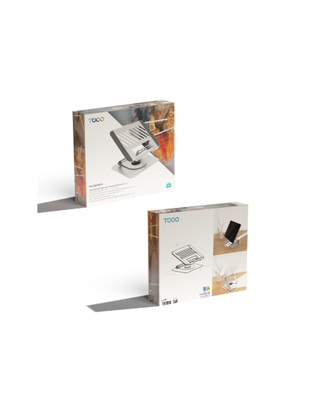 TooQ Soporte Elevador con rotación 360° y ajustable, para dispositivos de 11”-17”, Color Plata