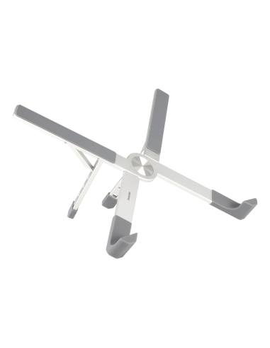 TooQ Soporte elevador plegable de aluminio para portátiles, Plata