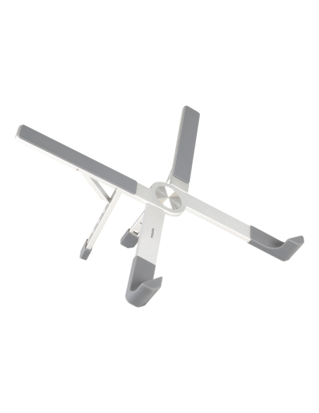 TooQ Soporte elevador plegable de aluminio para portátiles, Plata