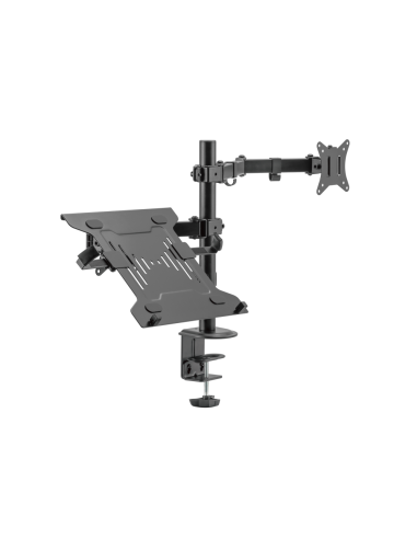 Ewent EW1519 soporte para ordenador portátil Soporte de mesa con estante para ordenador portátil y brazo para monitor Negro 39,6