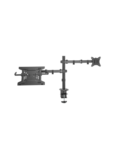 Ewent EW1519 soporte para ordenador portátil Soporte de mesa con estante para ordenador portátil y brazo para monitor Negro 39,6