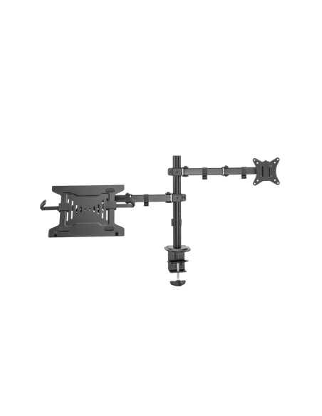 Ewent EW1519 soporte para ordenador portátil Soporte de mesa con estante para ordenador portátil y brazo para monitor Negro 39,6