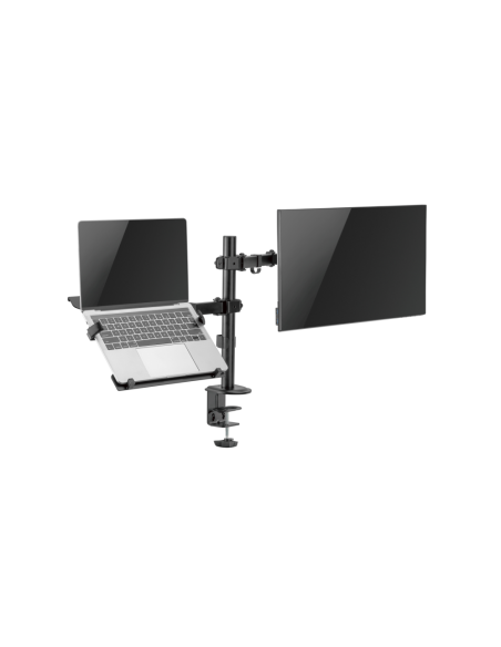 Ewent EW1519 soporte para ordenador portátil Soporte de mesa con estante para ordenador portátil y brazo para monitor Negro 39,6