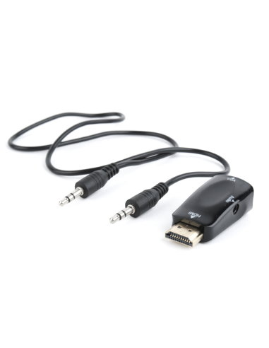 Gembird A-HDMI-VGA-02 cambiador de género para cable VGA (D-Sub) Negro