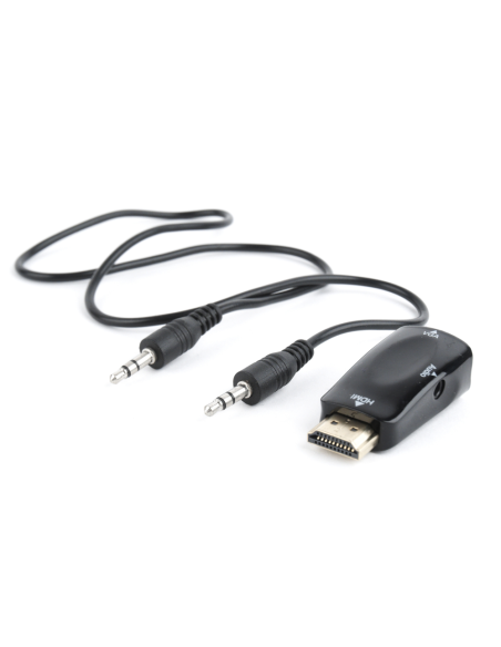 Gembird A-HDMI-VGA-02 cambiador de género para cable VGA (D-Sub) Negro