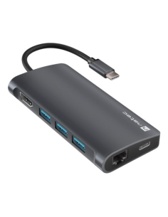 NATEC NMP-2162 base para portátil y replicador de puertos Alámbrico USB 3.2 Gen 1 (3.1 Gen 1) Type-C Gris