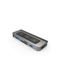 HYPER HD449 base para portátil y replicador de puertos Gris