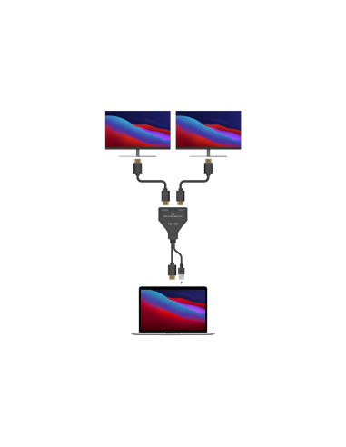 AISENS HDMI Duplicador 4K@30HZ 1×2 con Alimentación USB y Cable, Negro, 30 cm