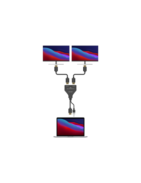 AISENS HDMI Duplicador 4K@30HZ 1×2 con Alimentación USB y Cable, Negro, 30 cm