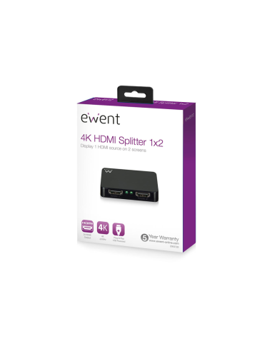 Ewent EW3720 divisor de video HDMI 2x HDMI