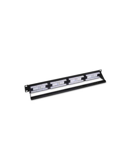 AISENS Panel De Parcheo De 24 Puertos RJ45 Cat.6 UTP, 19" 1U Dual IDC Con Gestion De Cables, Negro