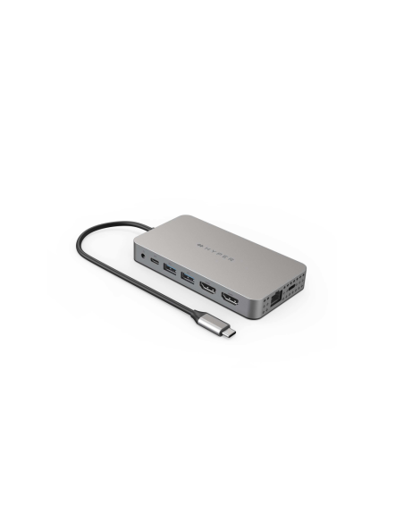 HYPER HDM1H base para portátil y replicador de puertos USB 3.2 Gen 1 (3.1 Gen 1) Type-C Acero inoxidable