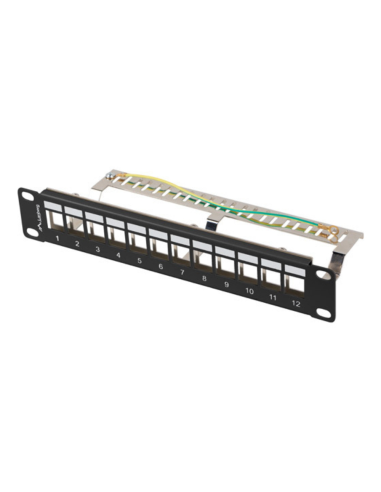 Lanberg patch panel blank 12 port 1U 10 ftp for keystone modules black v2